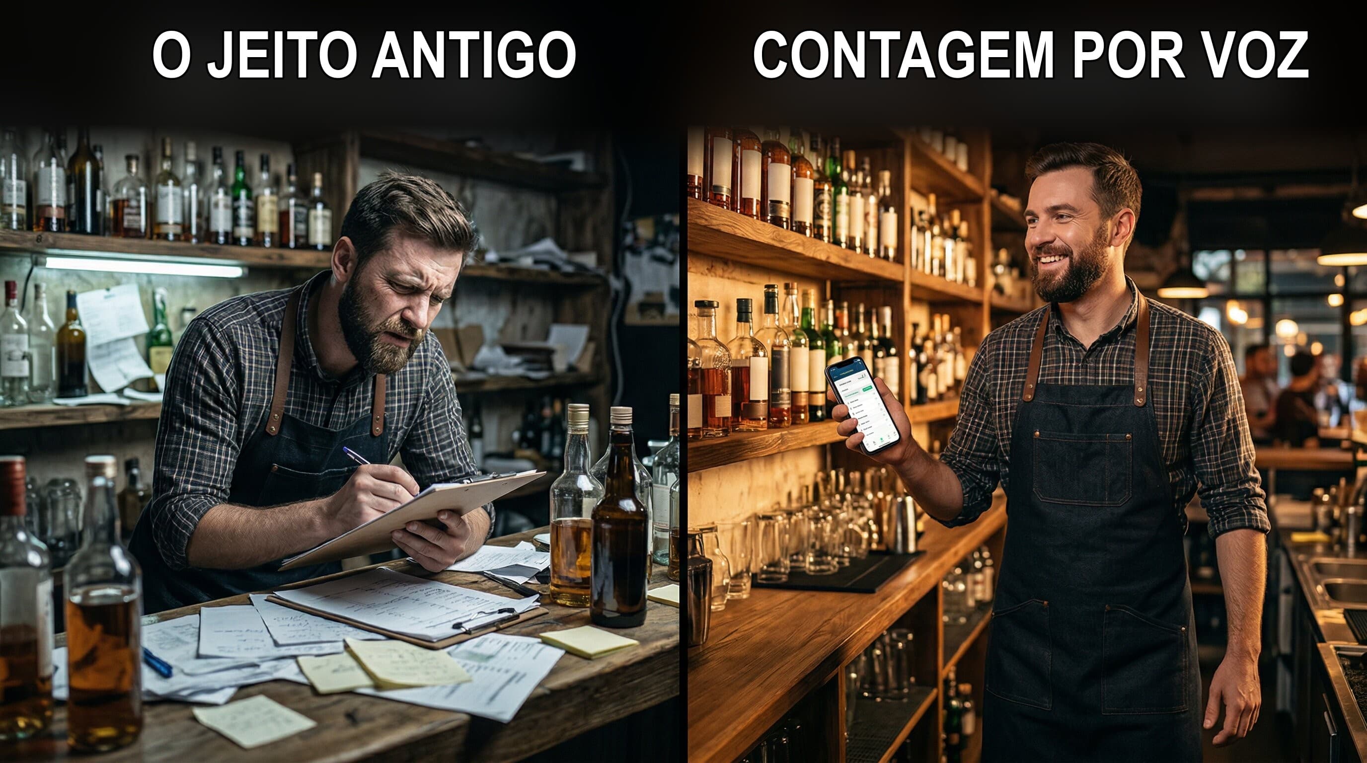 O jeito antigo de fazer o inventário com prancheta versus o inventário por voz moderno