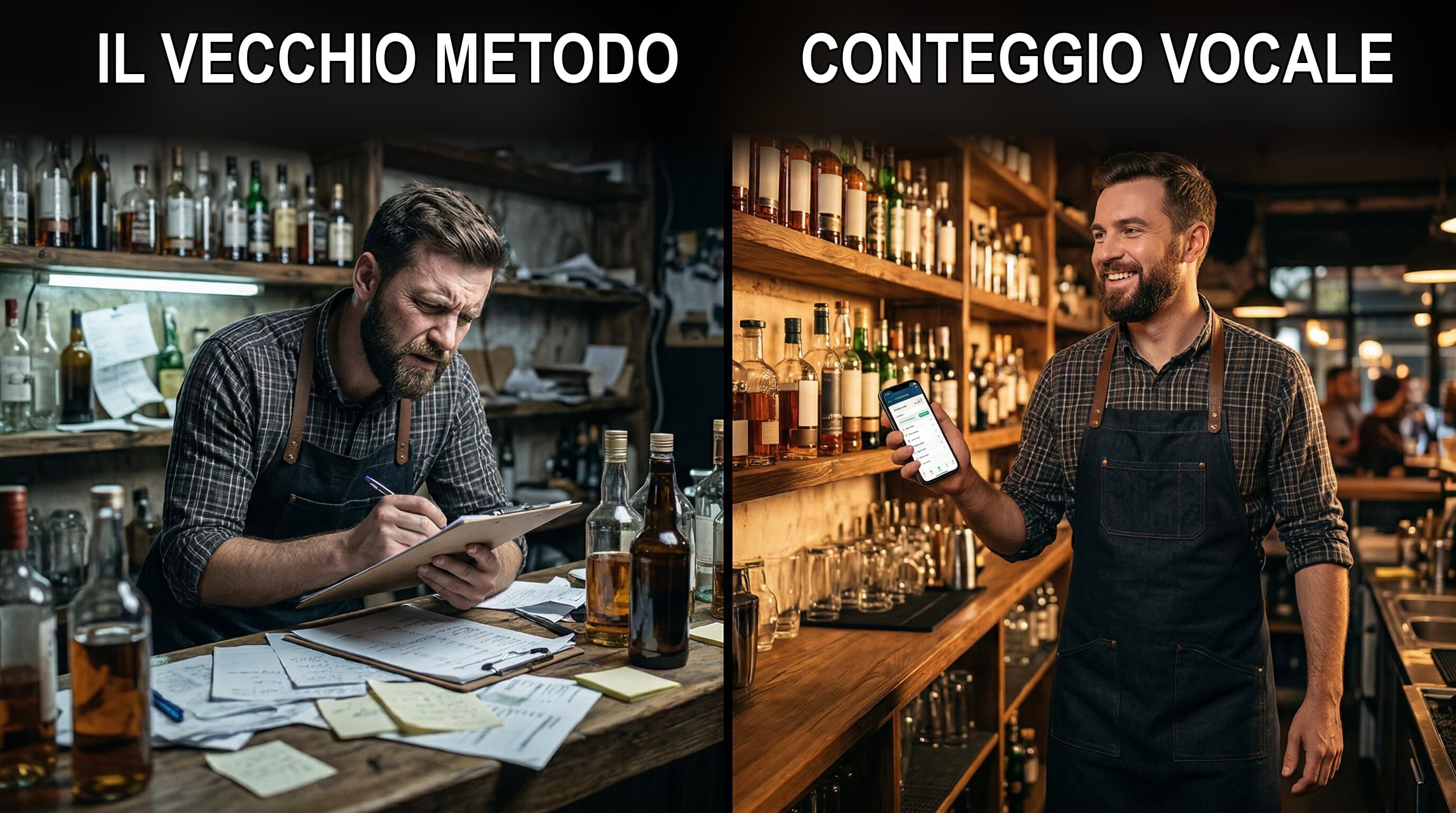 Il vecchio modo di fare l'inventario con carta e penna a confronto con l'inventario a voce di oggi